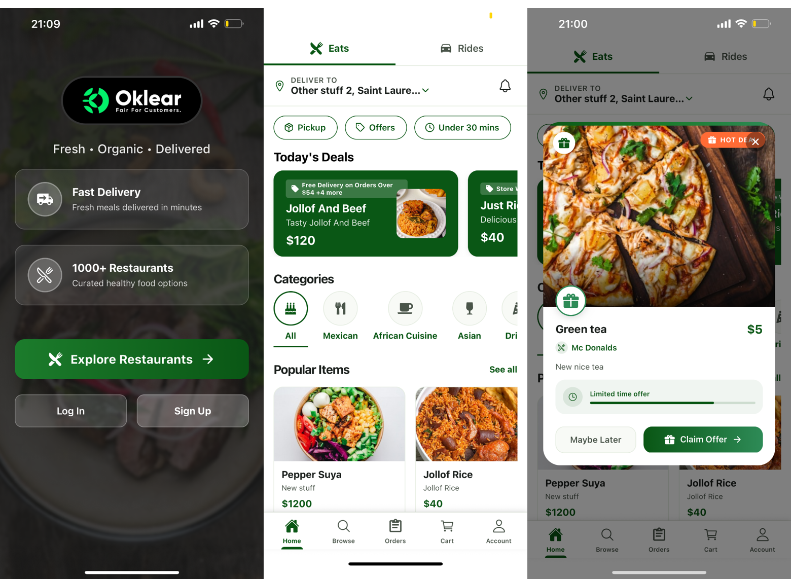 OKlear customer app